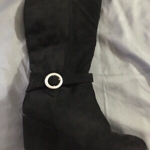 Veronica Suede Boots with Side Ring Accent